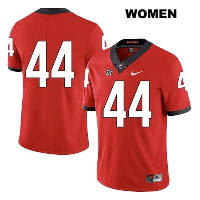 Women's Georgia Bulldogs NCAA #44 Travon Walker Nike Stitched Red Legend Authentic No Name College Football Jersey IRD8854PM